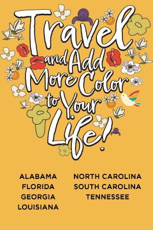 Travel throughout the Southeastern U.S. this spring!